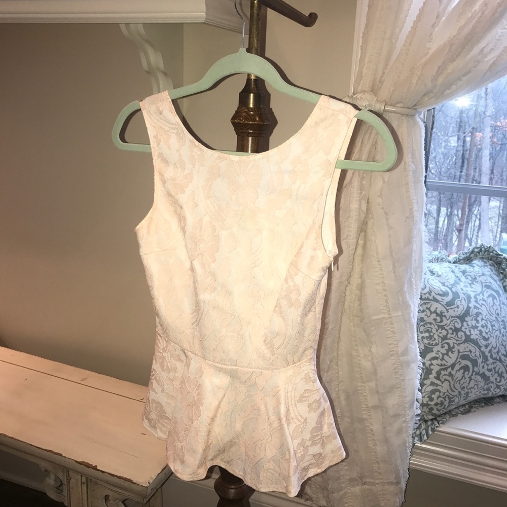 Lace peplum top